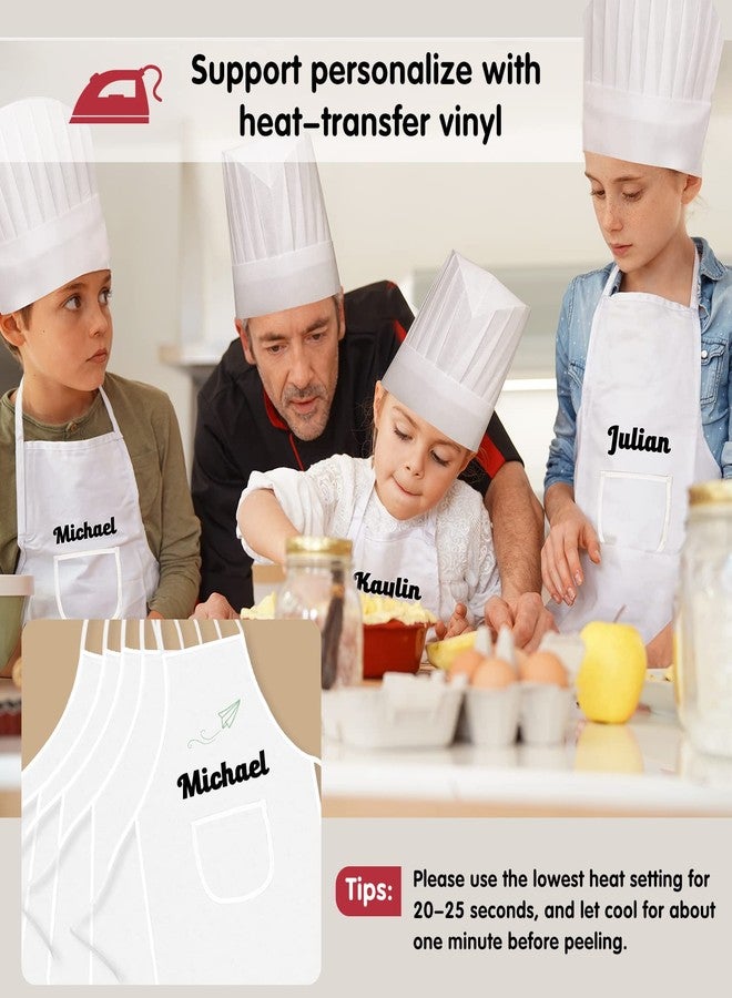 Ecoofor 24 Pieces Kids Aprons and chef hat Set, Kids Aprons with Pocket Children Chef Apron and Hats for Boys Girl's Kitchen Cooking Baking Painting Wear (5-12 Years) - Image 5